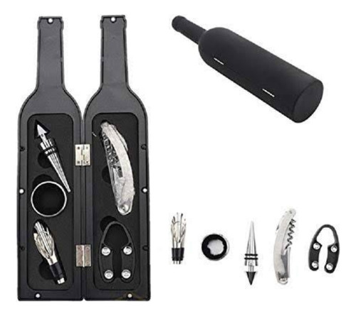 Set Para Vino 5 Pzs. Destapador Y Más Con Forma De Botella