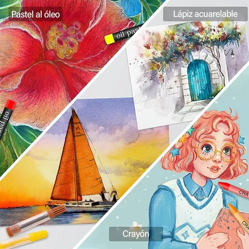 Kit De Dibujo 123 Pcs，AXIDUN- Set de Arte Colores Profesionales,Incluye  Plumones, Lapices De Colores, Pasteles al Óleo, Acuarelas, Crayón etc, Kit  de Arte para Niños, Principiantes y Artistas : : Hogar y