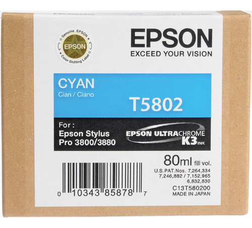 Cartucho De Tinta Epson Ultrachrome K3 Cyan 80ml