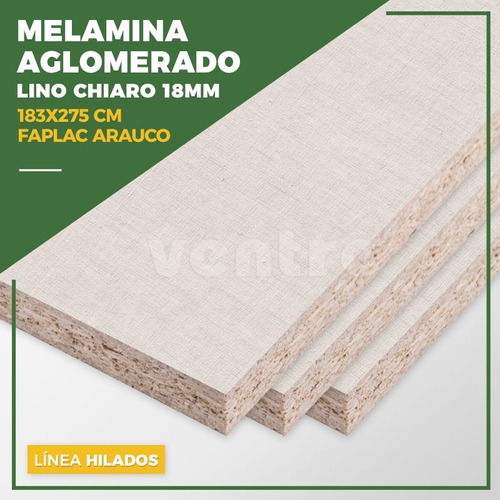 Melamina Aglo Lino Chiaro 18mm 183x275cm - Arauco