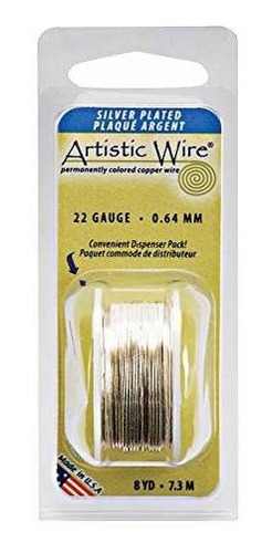 Artística Alambre De Plata Craft Wire, Calibre 22, 8 Yardas 