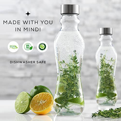 Juego De Botellas De Agua De Vidrio De 618 Oz Tapas De ...