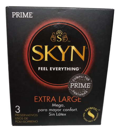 Preservativos Prime Skyn Extra Large Mega Xl 1 Cajita X 3