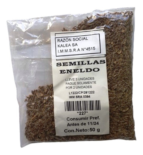 Eneldo Semillas 50g Lleve 3 Pague Solo 2