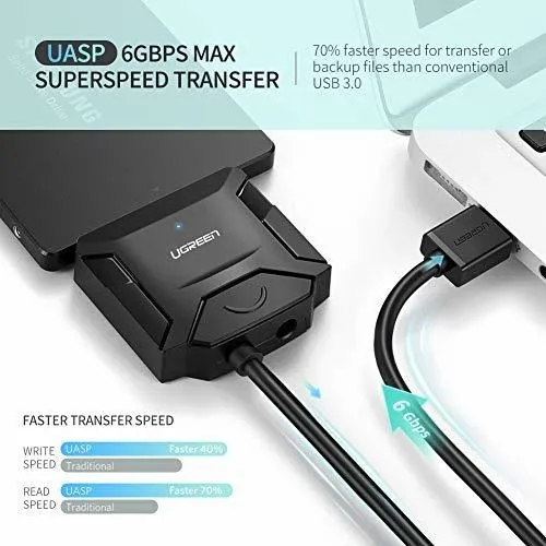 Convertidor De Cable Ugreen Usb 3.0 A Sata Adapter Soporta U
