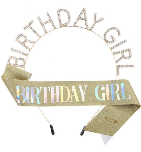 (d) Diadema Para Niña Cumpleañera, Brillante, Accesorio Foto