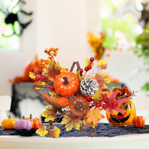 Corona De Halloween Con Hojas De 20 Centímetros Estilo E