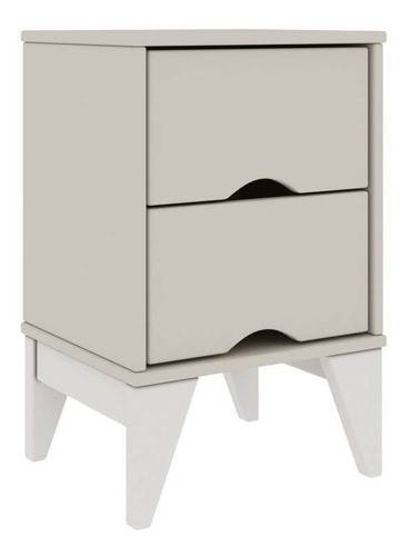 Mesa De Cabeceira Twister 2 Gavetas Quartzo Off White/branco