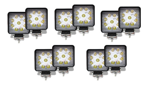 5 Juegos Faro Hiperled 9 Led Cuadrado C/base Switch D Regalo