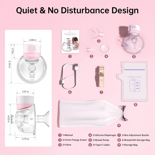 Extractor De Leche Tsrete, Doble -rosa