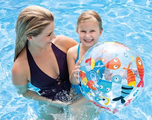 Imagen 3 de 4 de Pelota De Playa Inflable Para Alberca Dibujo Estampado 51cm