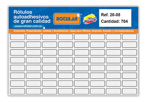 Rótulo Adhesivo Blanco 20-08