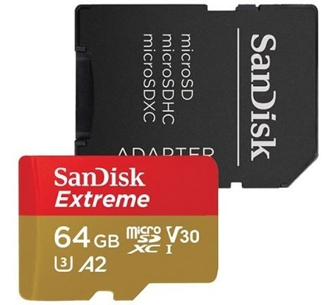 Memoria Micro Sd 64gb Sandisk Extreme A2 U3 V30 160mb/s 4k