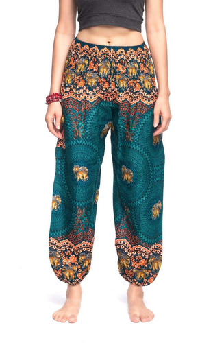 Jaipur Pants - Elástico Turquesa Cómodo De Playa Hippie Yoga