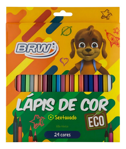 Lápis De Cor Eco Resina Plástica Reciclada 24 Cores 4824