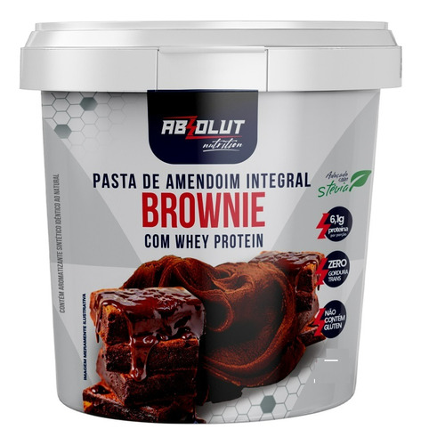 Pasta De Amendoim Integral C Whey Protein Sabor Brownie 1kg