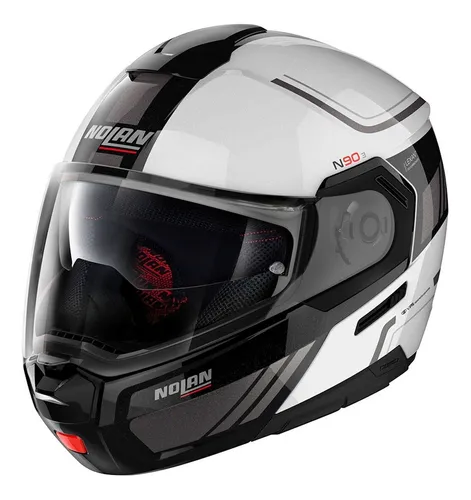 Casco Abatible Moto Nolan N90 3 Voyager 17 Negro Blanco