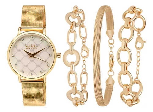 Juego De Reloj Nicole Miller Para Mujer Dise o De Pulseras A