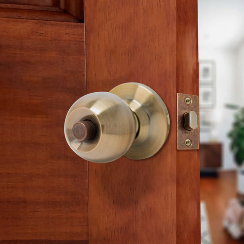 Cerradura Tipo Pomo Cilindro Puerta Baño Esfera Laton Lujo Color Satin