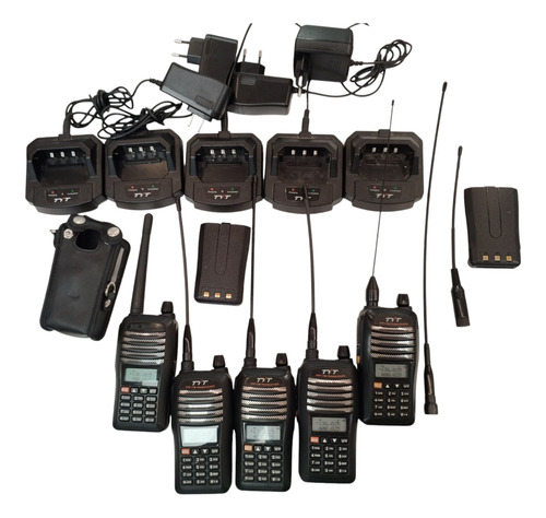 Lote 5 Rádios Dual Band Vhf Uhf Tyt Uvf1 Ht Comunicador Preto Vhf/uhf (Usado)