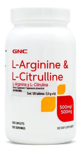 Gnc L Arginine - L Citrulline, 120 Cápsulas