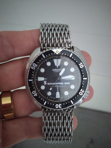 Seiko Scuba Pro 450 Raridade Vintage Pulseira Shark De Aço