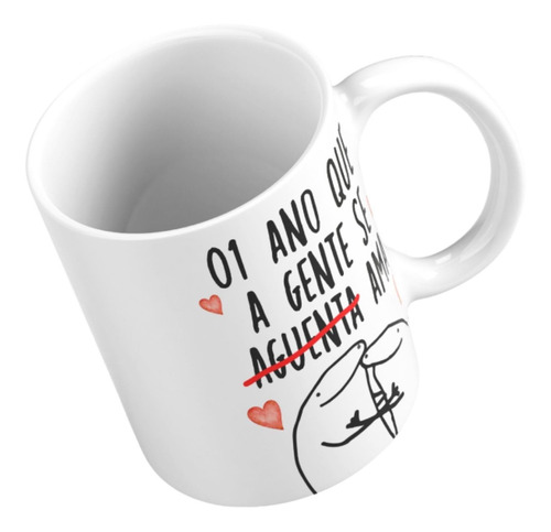 Imagem 6 de 7 de Caneca Flork Namorados 1 Ano Meme Engraçado Chinelo E Bombom