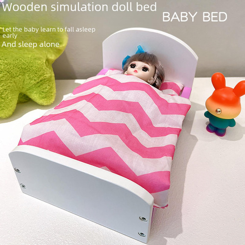 Dollhouse En Miniatura Con Juego De Ropa De Cama Mini Rosa