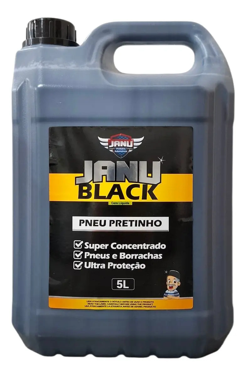 Pinta Pneu Líquido Janu Black 5L Preto Automotivo Resistente