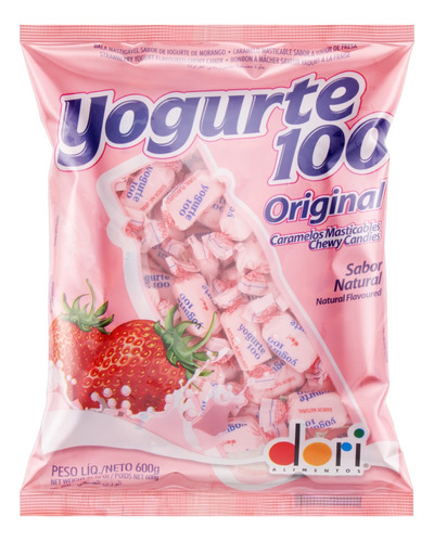 Bala Yogurte 100 Original iogurte morango s/glúten 600 g JR