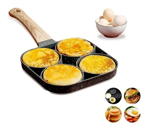 Sarten Antiadherente Con 4 Compartimentos Para Huevos Arepas