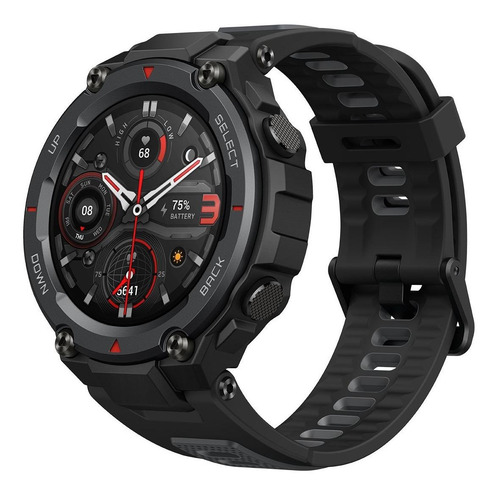 Smartwatch Amazfit Sport T-Rex Pro 1.3" caja 47.7mm de policarbonato meteorite black, malla meteorite black de silicona A2013