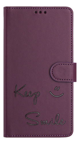 Funda De Piel Con Forma De Cara Sonriente Para Cubot Note 40/p50/a10/a20/a30/max 5, Cierre Magnético, Ranuras Para Tarjetas, Cartera