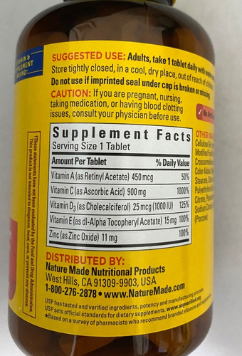 Imagen 2 de 2 de Nature Made Super C Vitamina C D3 Y Zinc