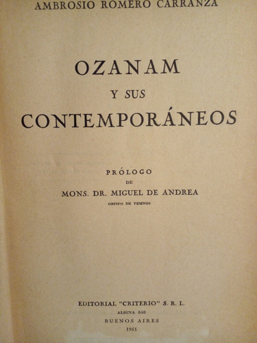 Ambrosio Romero Carranza - Ozanam Y Sus Contemporáneos 