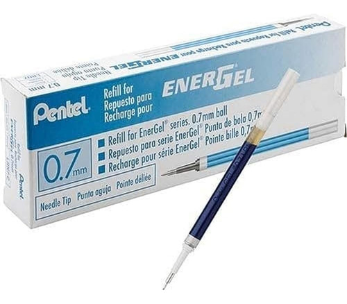 Pentel - Set 12 Tintas Repuesto Azul 0,7 Bolígrafo Energel