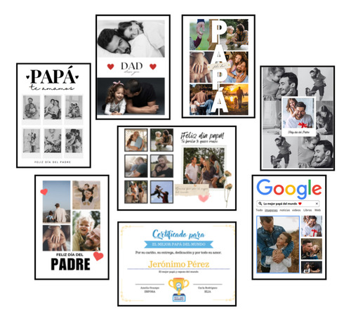 Cuadros Editables En Canva Día Del Padre, Kit 50 Modelos.