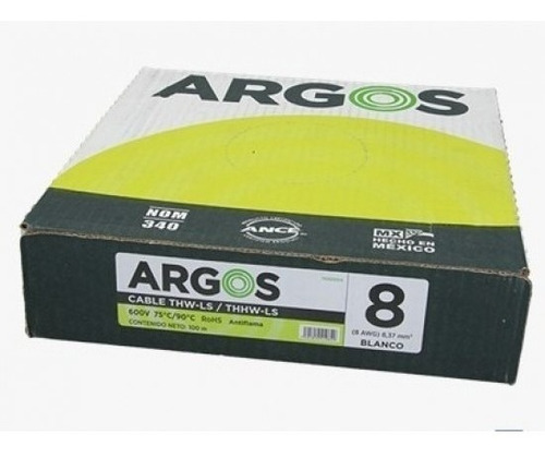 Imagen 1 de 1 de Cable Thw Calibre #8 Argos 100 Metros Colores Disponibles