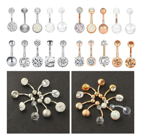 2x10pcs / Lot Body Piercing Labret Lengua Ceja Barbells Mix