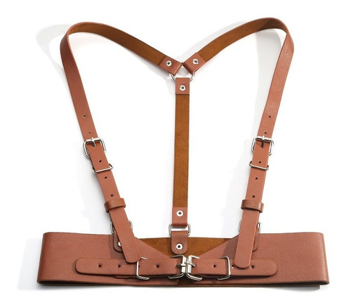 Cinturón Personalidad Moda Chaleco Usable Cuero Metal Basico
