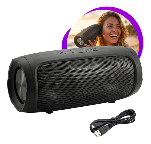 Caixa Caixinha De Som Bluetooth Pendrive Sd Fm Portátil Alto Falante Potente Estéreo Coolmusic Preto 20w