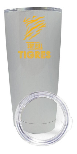 Termo Vaso Térmico Tigres Uanl 20 Oz Soy Piel Tigres Od77166 Color Blanco