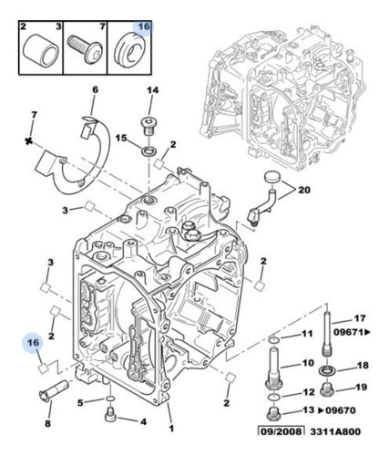 Anel Oring Vedacao Bloco Hidraulico Peugeot 406 221916