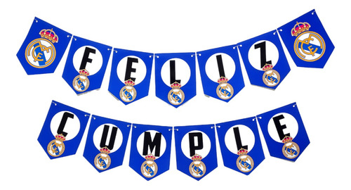Banderín Real Madrid Cumpleaños Decoración
