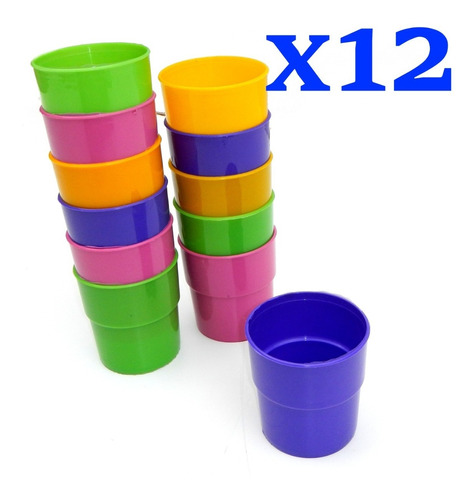 12 Vasos Plásticos 300ml Comedores Merenderos Fiestas