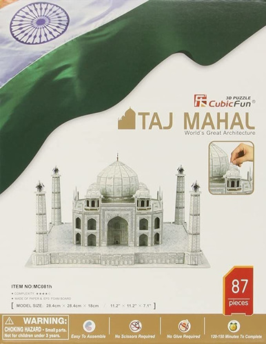 Taj Mahal Puzzle 3d Con Libro 87-piece