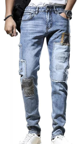 Los Nuevos Jeans Con Agujeros De Parche Para Hombre Con Cien