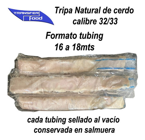 Tripa Natural De Cerdo Cal 32/33 Tubing 18mts
