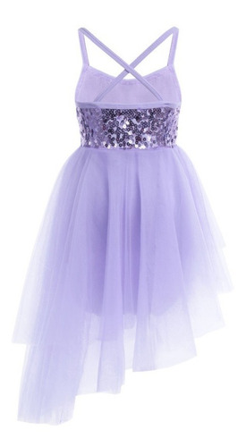Imagem 3 de 6 de Vestido Infantil Ballet Bailarina Luxo Saia Assimétrica Tule