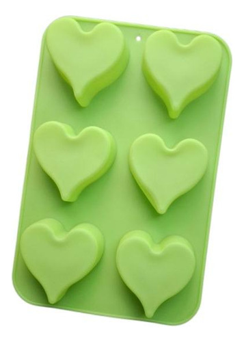 * Molde Silicon 6 Corazones San Valentin Choco Jabon Fondant